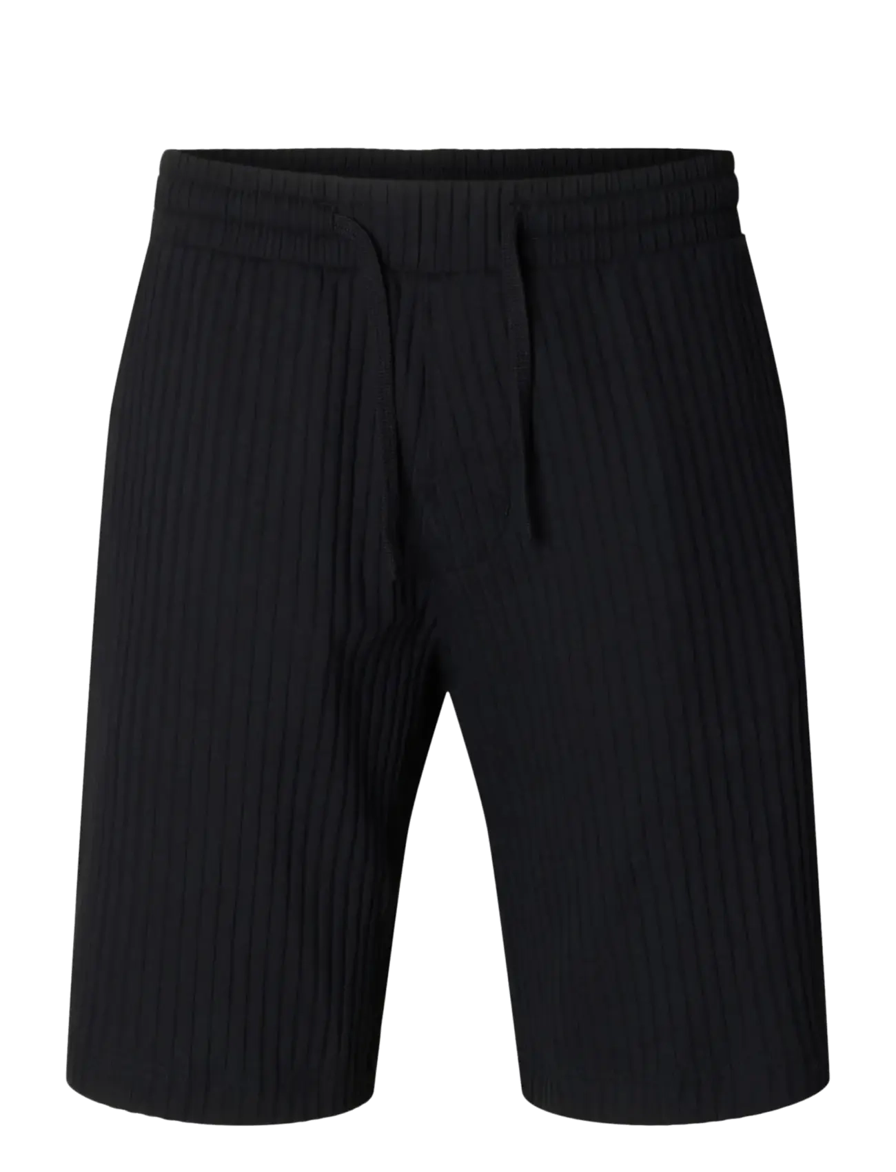 Selected SLMRELAXSIMON RIBBED SHORTS - Nouveautés - BLACK / black