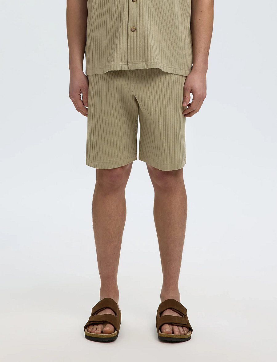 Selected - SLMRELAXSIMON RIBBED SHORTS - lühikesed dressipüksid - vetiver - 0