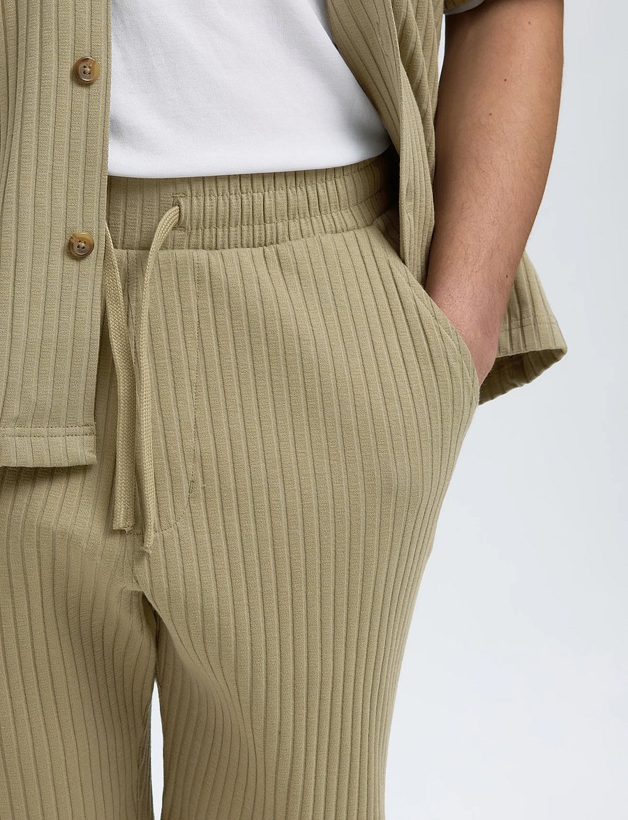 Selected - SLMRELAXSIMON RIBBED SHORTS - lühikesed dressipüksid - vetiver - 4