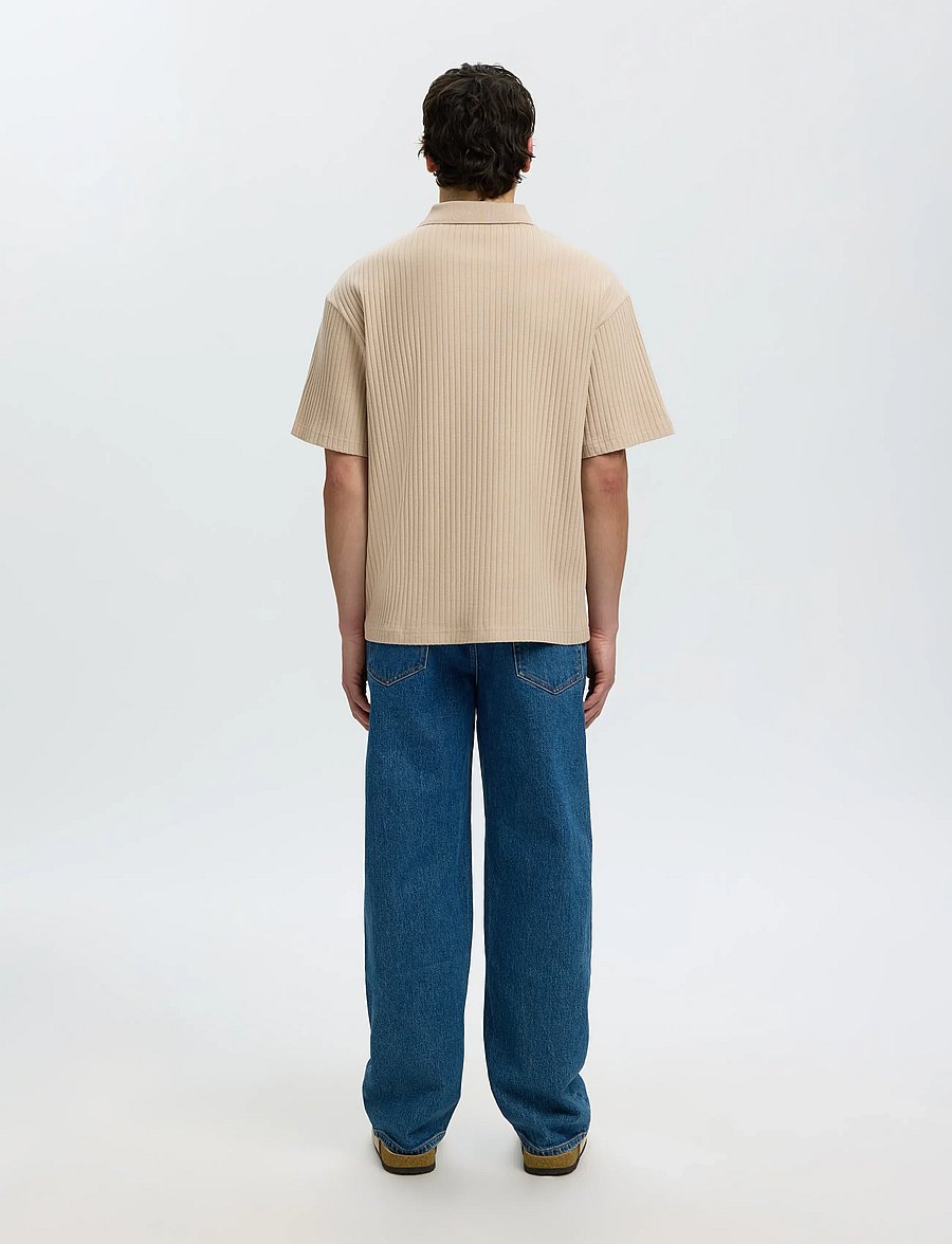 Selected - SLMRELAXSIMON RIBBED SS POLO - kurzärmelig - pure cashmere - 2