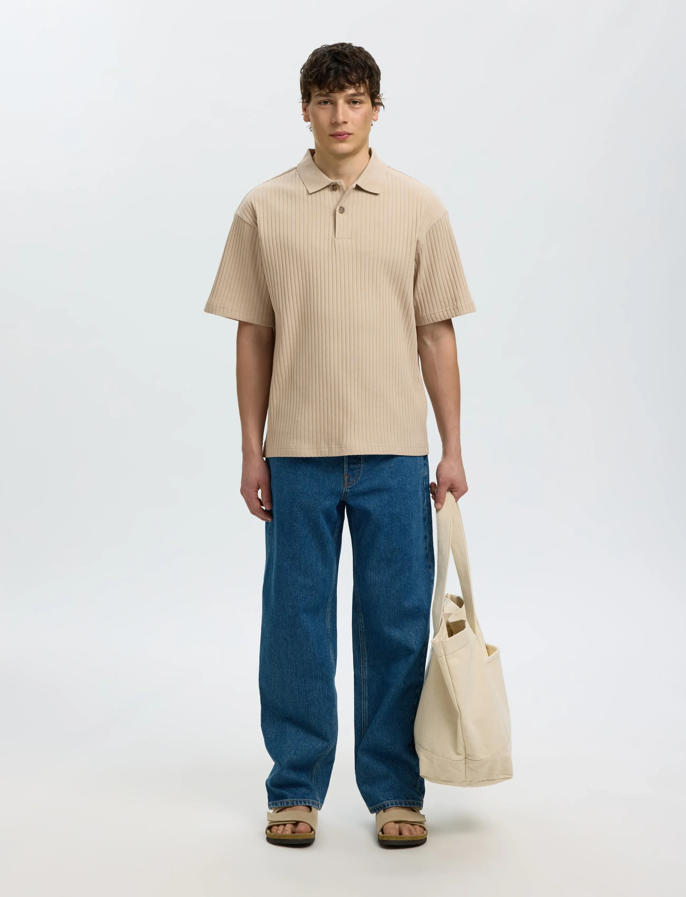 Slmrelaxsimon Ribbed Ss Polo 3