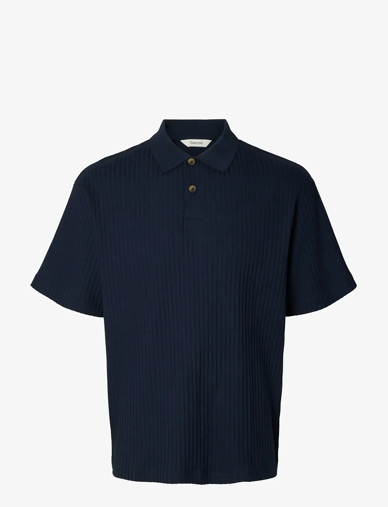Selected - SLMRELAXSIMON RIBBED SS POLO - kurzärmelig - sky captain - 1