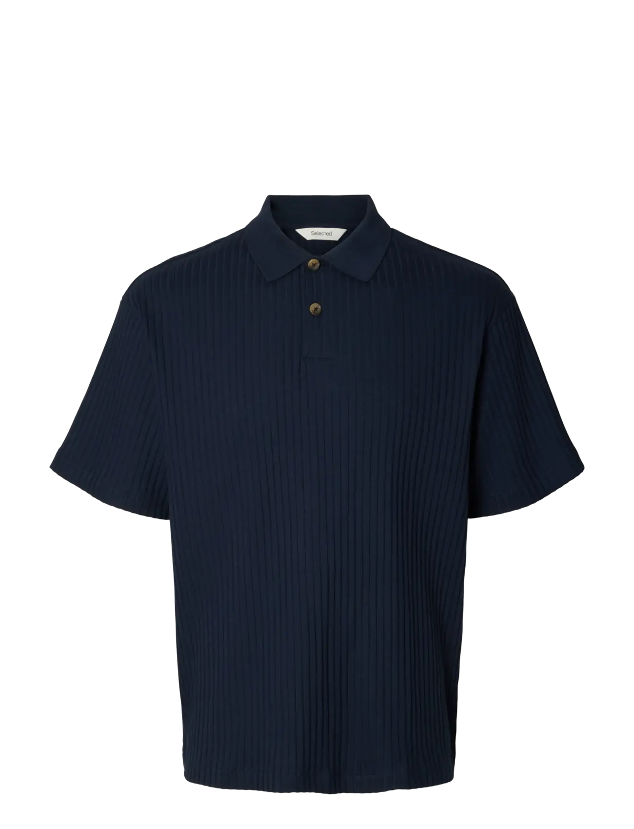 Selected SLMRELAXSIMON RIBBED SS POLO - Polosärgid - SKY CAPTAIN / navy