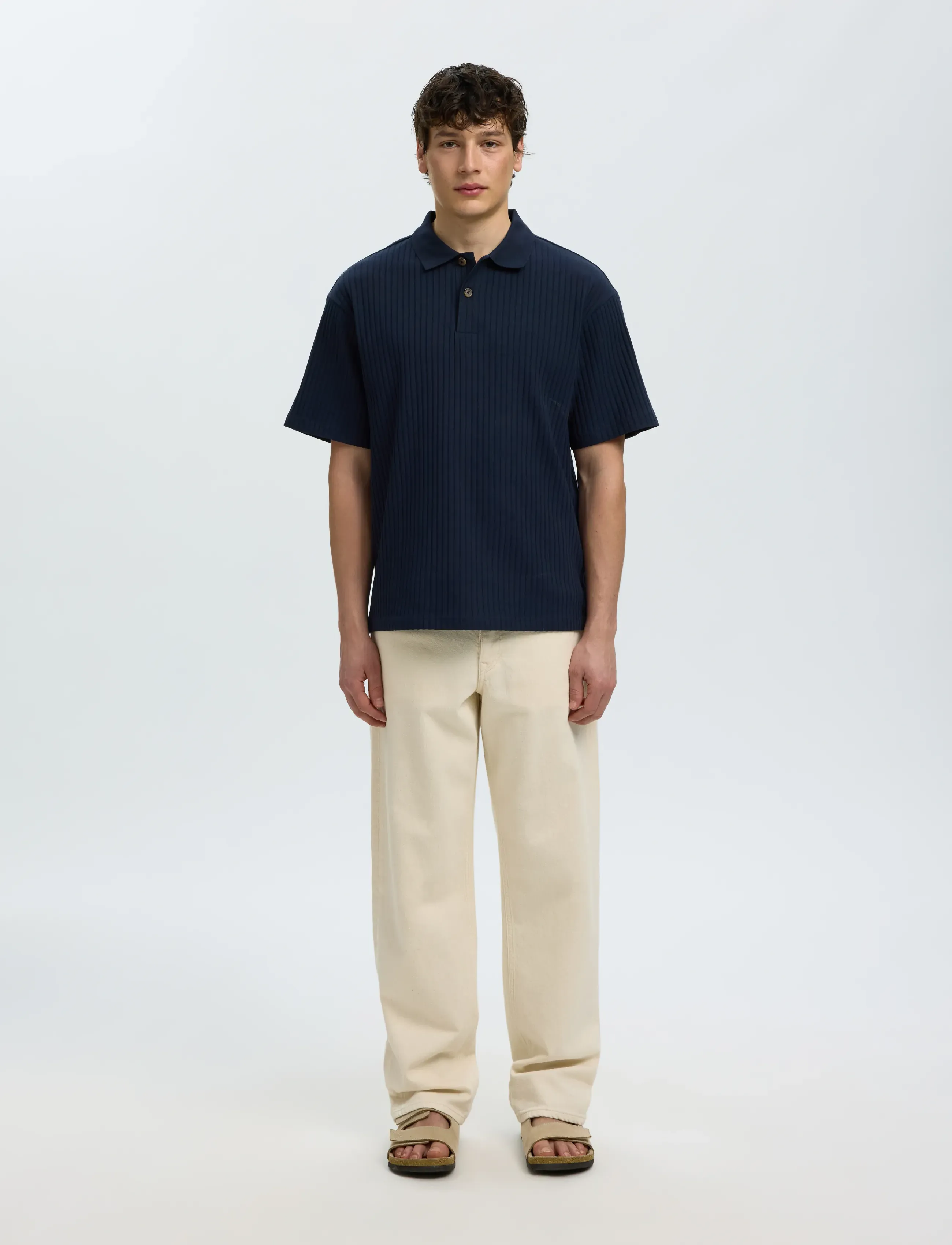 Slmrelaxsimon Ribbed Ss Polo 3