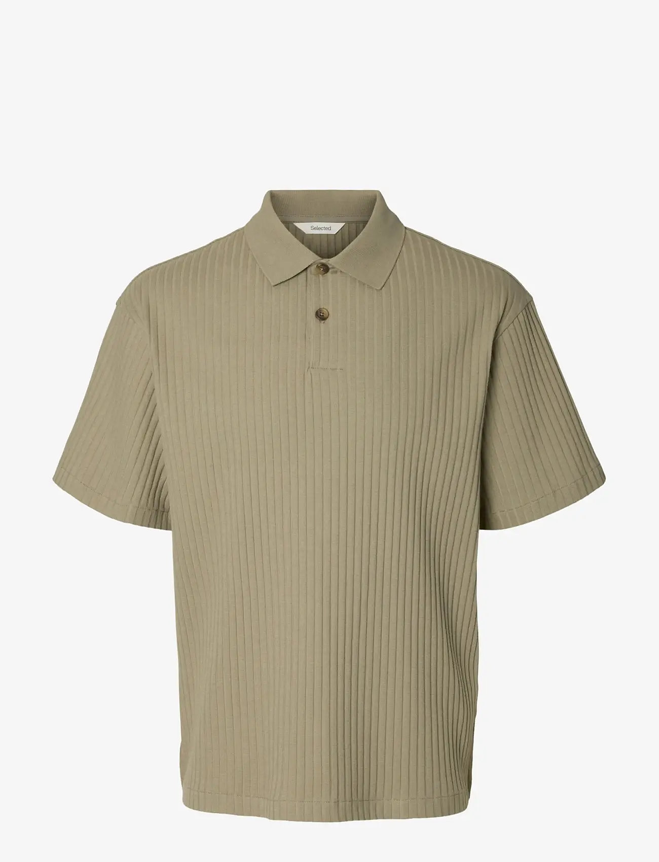 Selected - SLMRELAXSIMON RIBBED SS POLO - kortærmede poloer - vetiver - 1