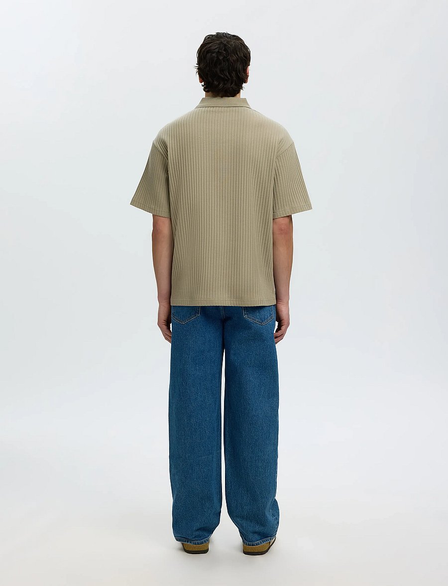 Selected - SLMRELAXSIMON RIBBED SS POLO - kurzärmelig - vetiver - 2