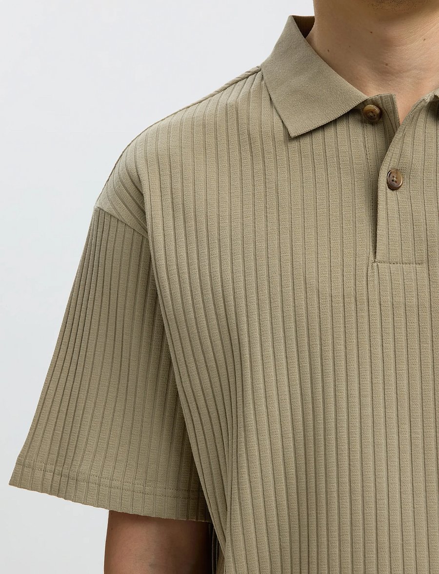 Selected - SLMRELAXSIMON RIBBED SS POLO - kurzärmelig - vetiver - 4