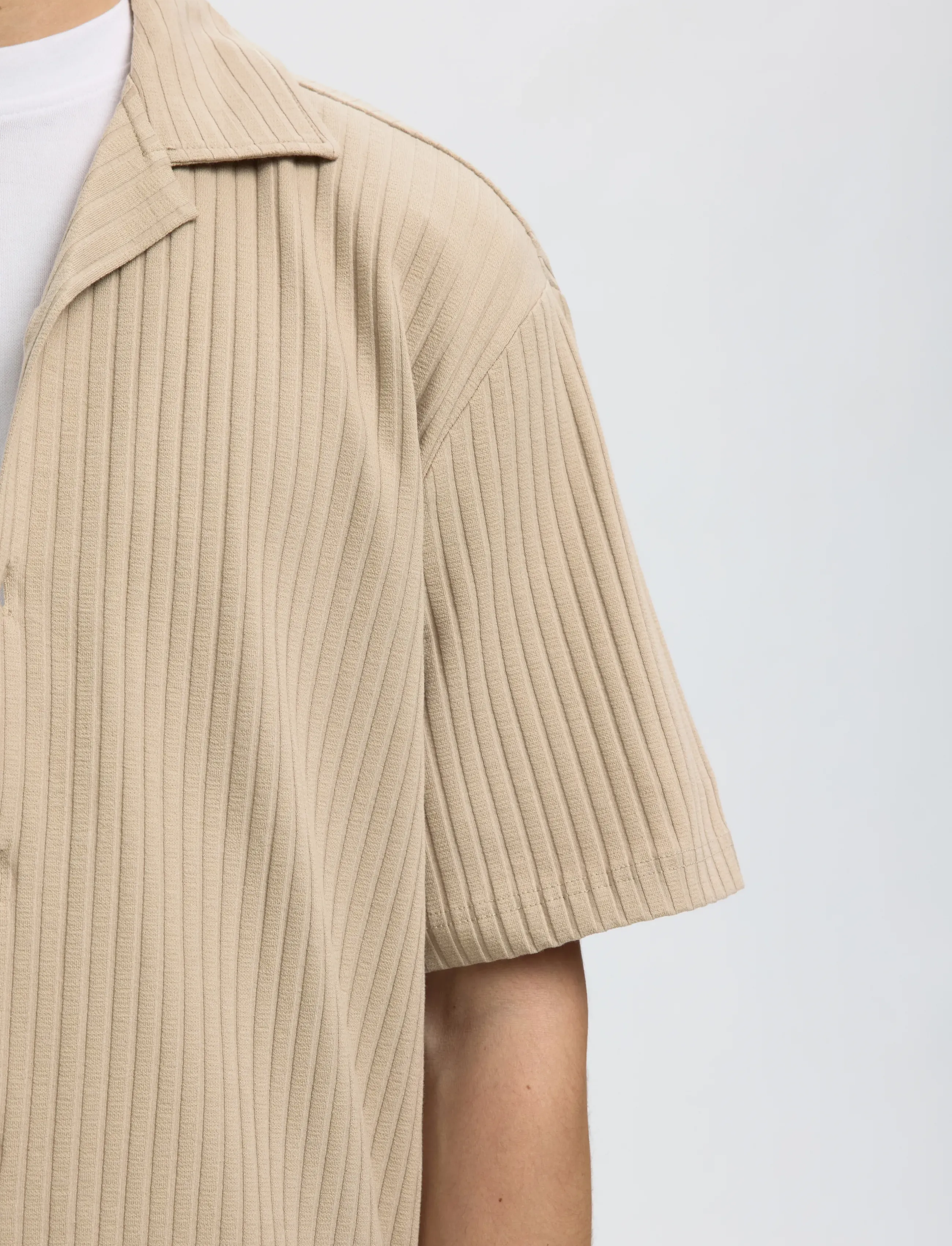 Selected - SLMRELAXSIMON RIBBED SS OVERSHIRT - shoppa efter tillfälle - pure cashmere - 4