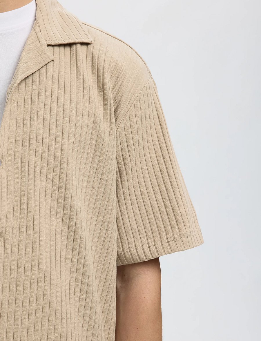 Selected - SLMRELAXSIMON RIBBED SS OVERSHIRT - Überhemden - pure cashmere - 4