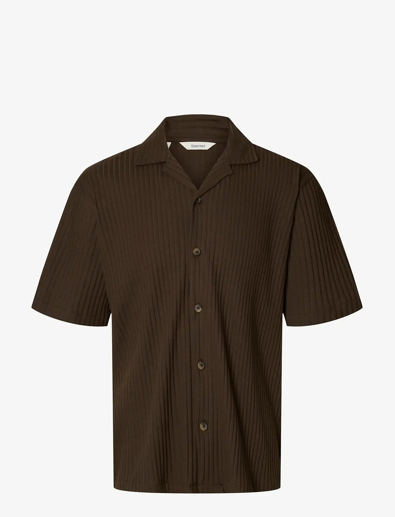 Selected - SLMRELAXSIMON RIBBED SS OVERSHIRT - shop efter anledning - turkish coffee - 1