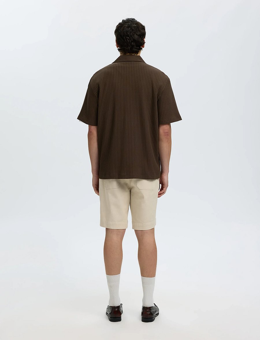 Selected - SLMRELAXSIMON RIBBED SS OVERSHIRT - Überhemden - turkish coffee - 2