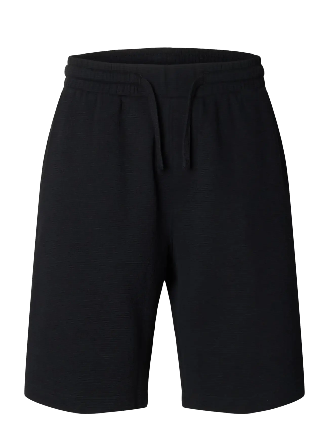 Selected SLMRELAXSONNY WAFFLE SHORTS - Riided - BLACK / black