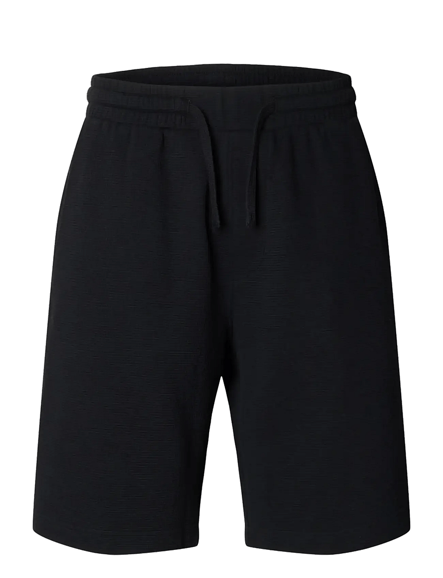 Selected - SLMRELAXSONNY WAFFLE SHORTS - sweatshorts - black - 1