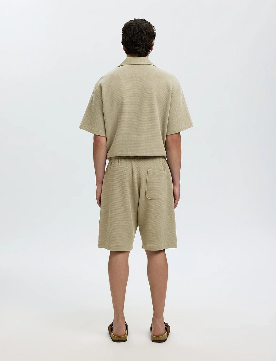 Selected - SLMRELAXSONNY WAFFLE SHORTS - sweatshorts - vetiver - 2