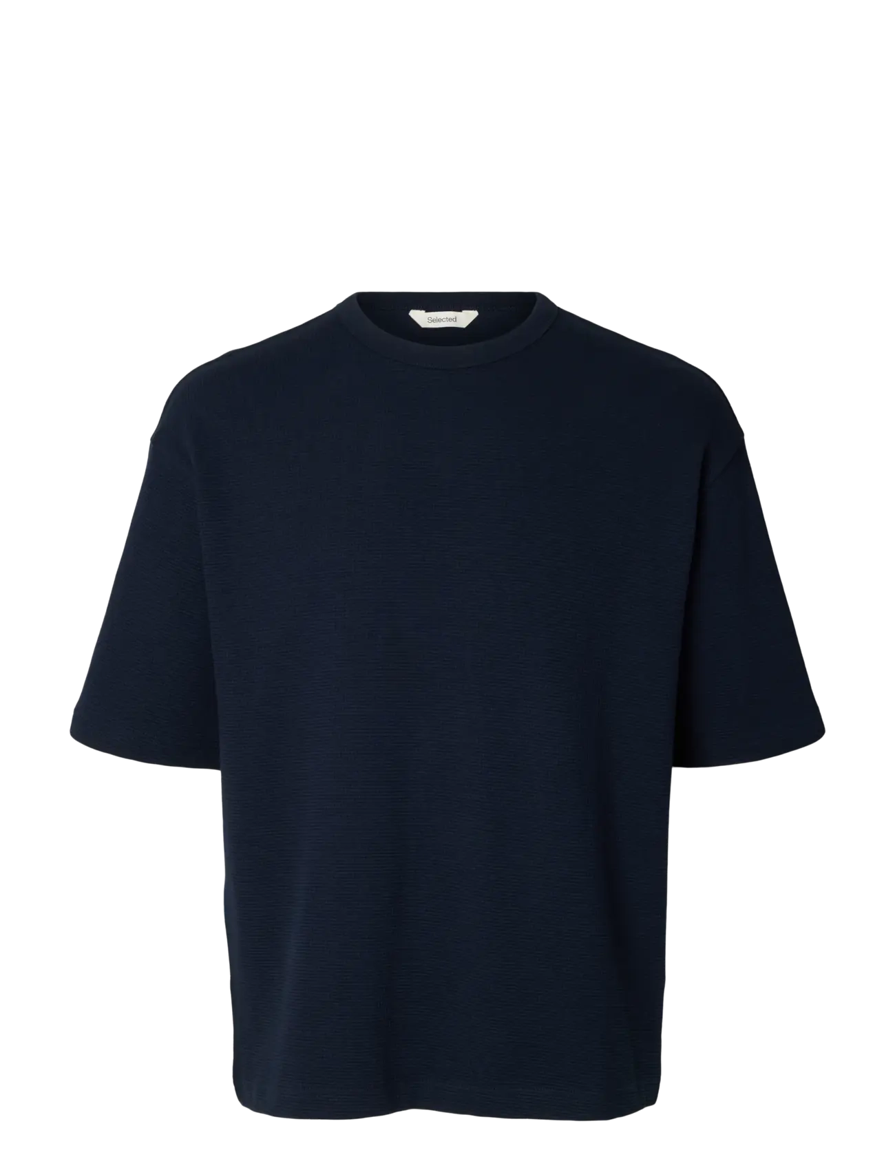 Selected SLMRELAXSONNY WAFFLE SS O-NECK TEE - T-shirts - SKY CAPTAIN / navy
