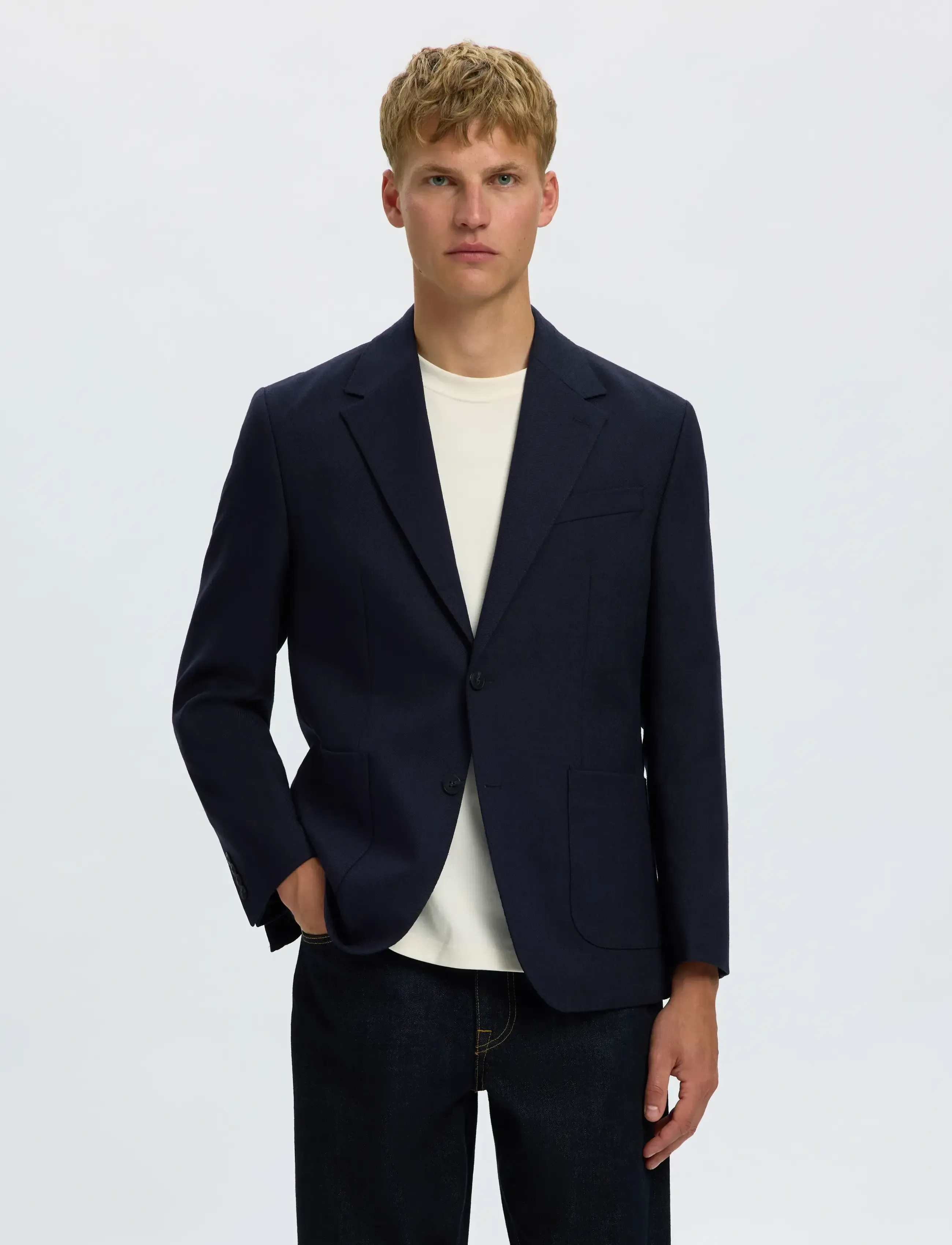Selected SLMREG-BJORN MANTECO UNCONSTRUC WOOL BLZ - Osta olukorra järgi - DARK SAPPHIRE / navy