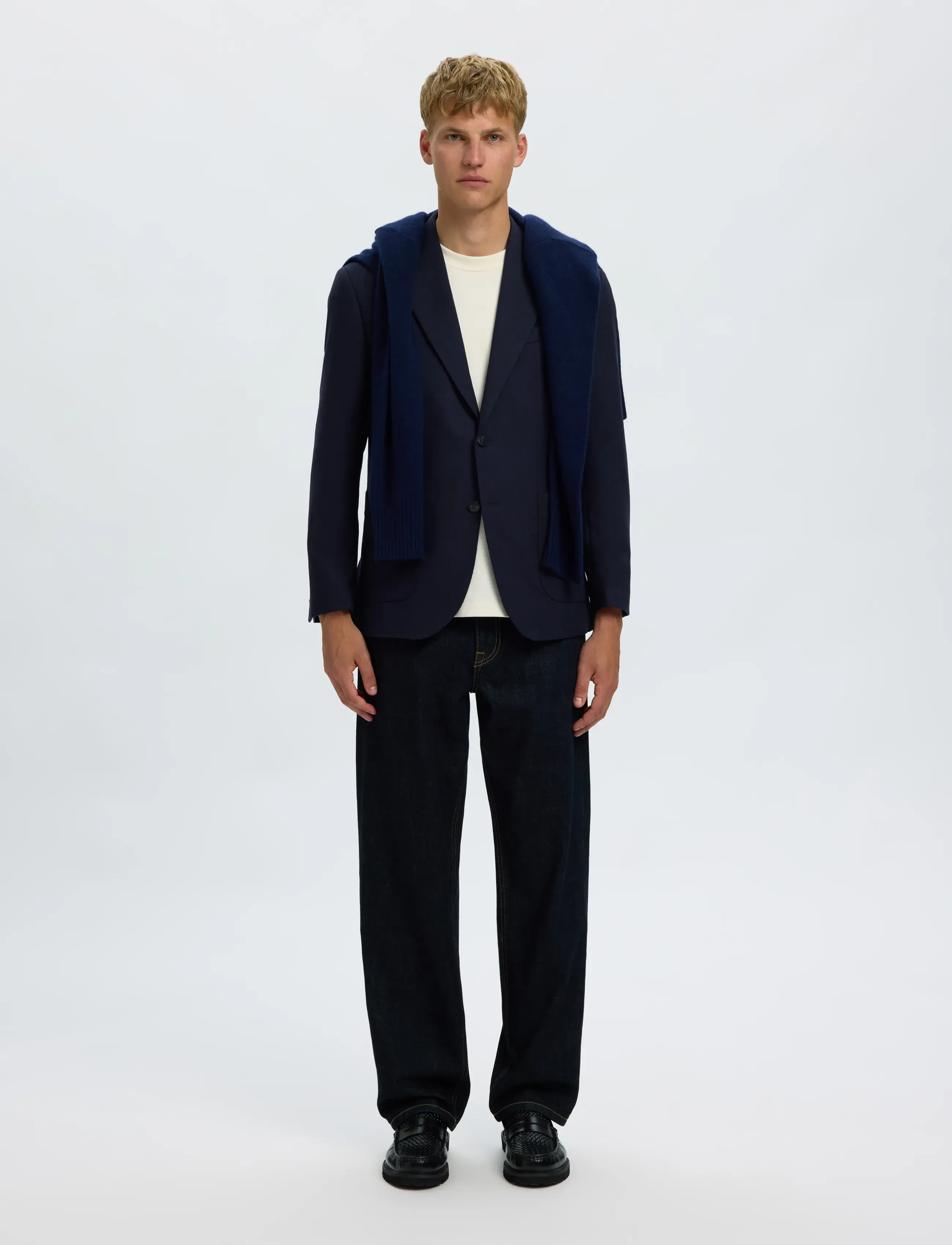 Selected - SLMREG-BJORN MANTECO UNCONSTRUC WOOL BLZ - dark sapphire - 5