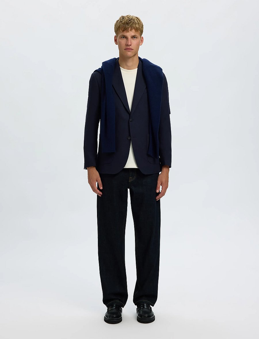 Selected - SLMREG-BJORN MANTECO UNCONSTRUC WOOL BLZ - dark sapphire - 5