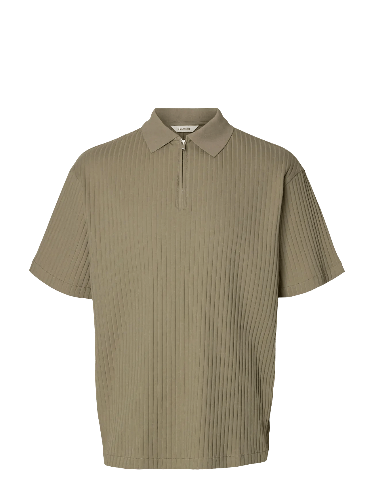 Selected | Slmrelaxsimon Ribbed Ss Zip Polo | XXL