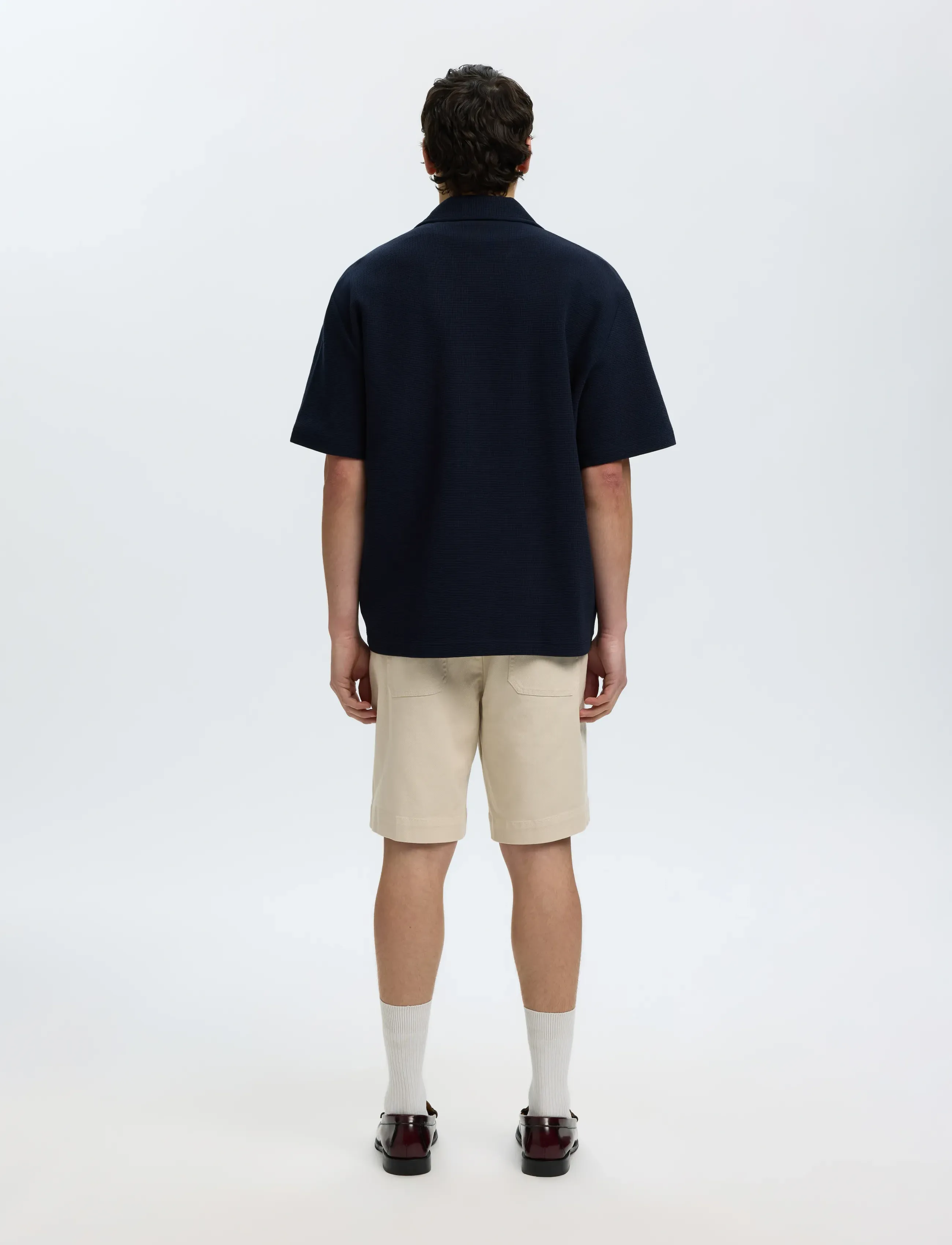 Selected - SLMRELAXSONNY WAFFLE SS OVERSHIRT - kortærmede skjorter - sky captain - 2