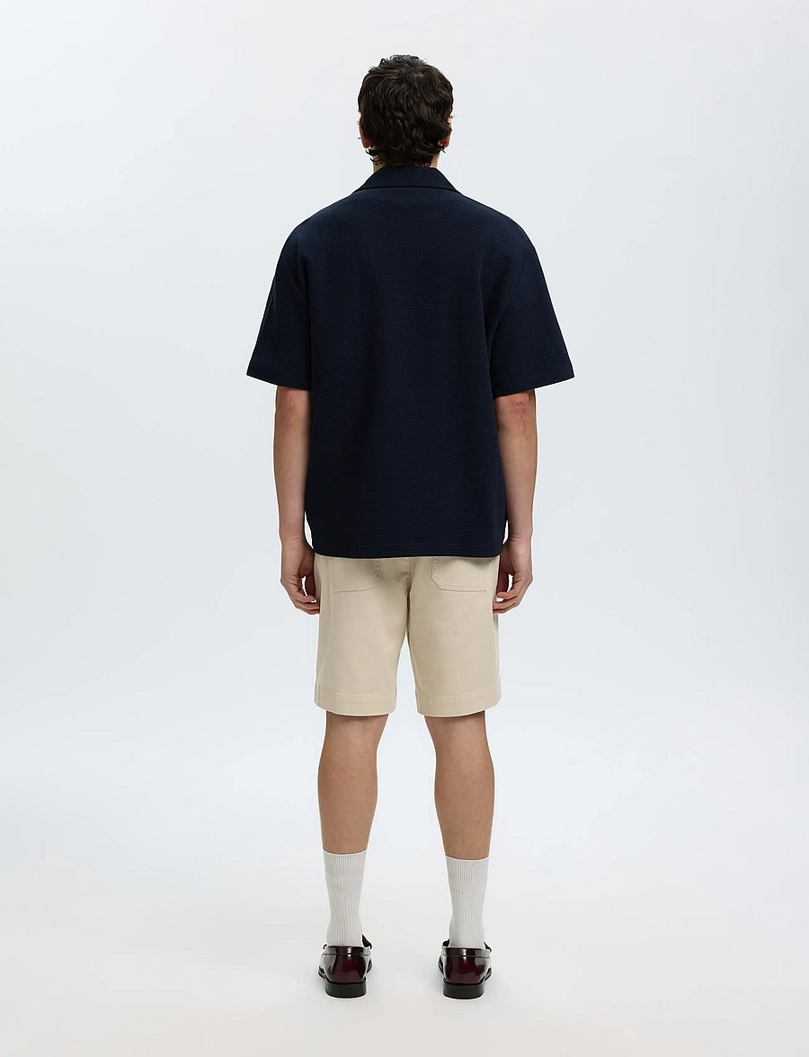 Selected - SLMRELAXSONNY WAFFLE SS OVERSHIRT - short-sleeved shirts - sky captain - 2