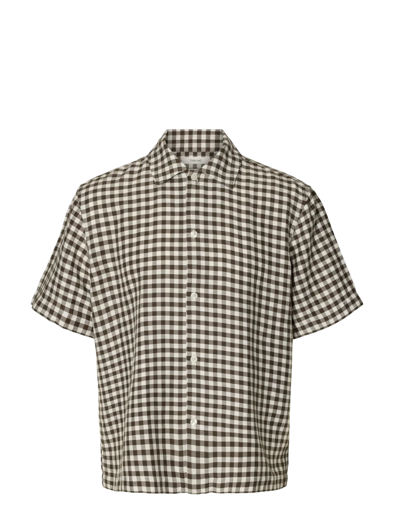 SELECTED Slhrlxfinley Check Ss Shirt Braun - XL - Herren