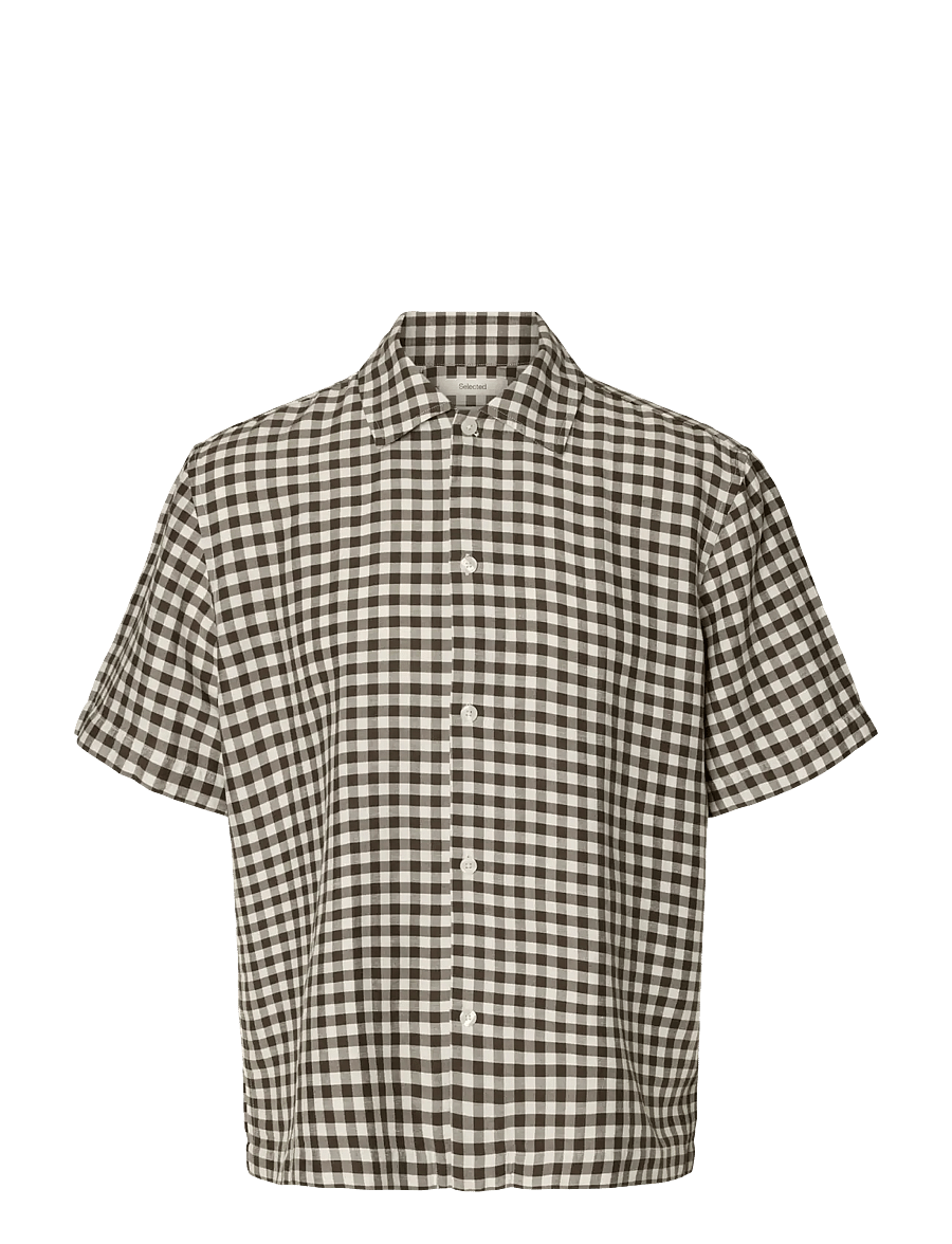 Selected - SLHRLXFINLEY CHECK SS SHIRT - karierte hemden - turkish coffee - 1