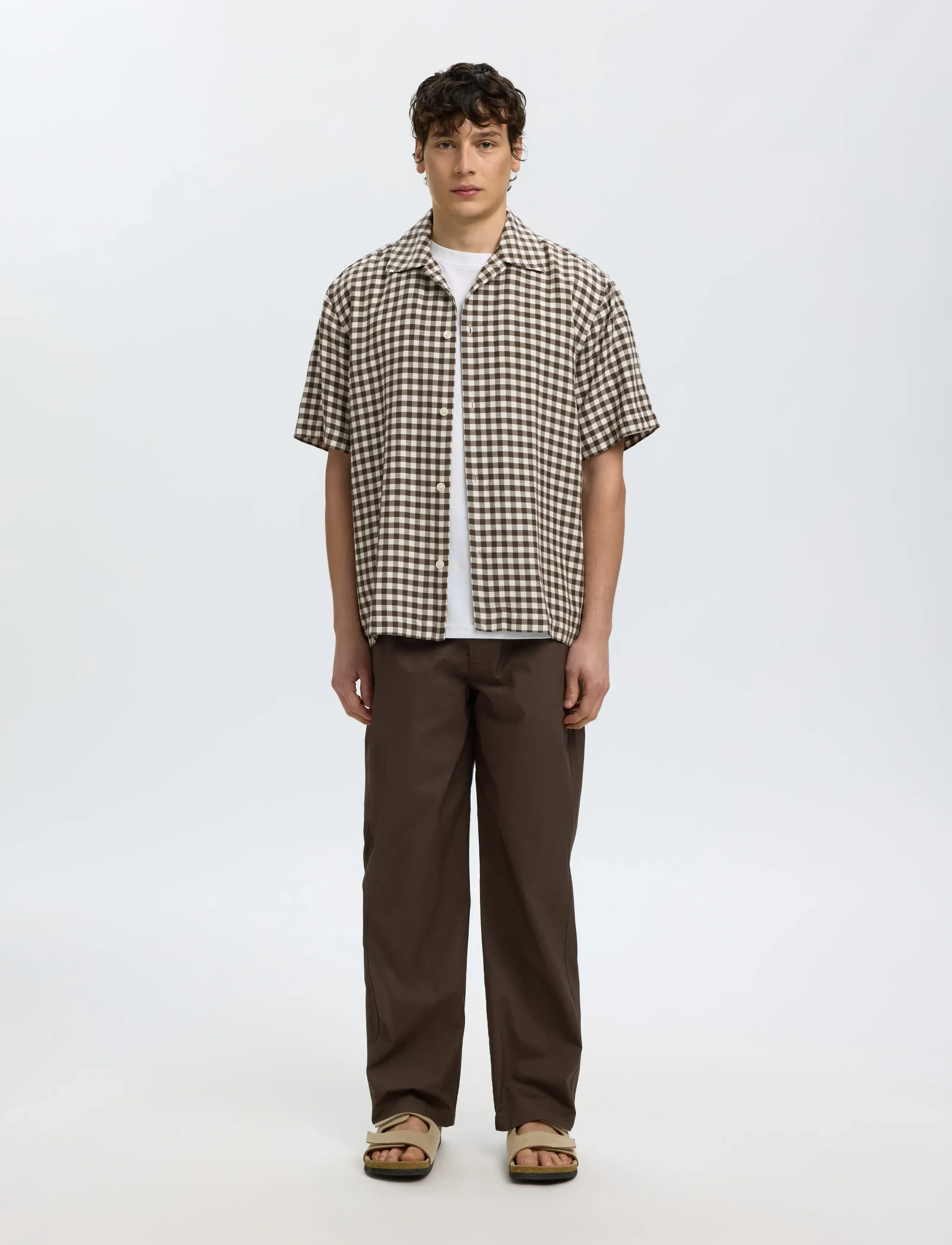 Selected - SLHRLXFINLEY CHECK SS SHIRT - geruite overhemden - turkish coffee - 3