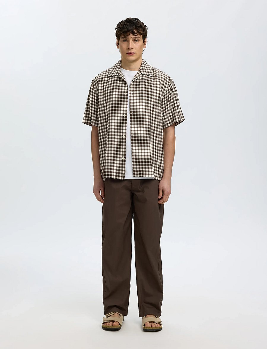 Selected - SLHRLXFINLEY CHECK SS SHIRT - karierte hemden - turkish coffee - 3