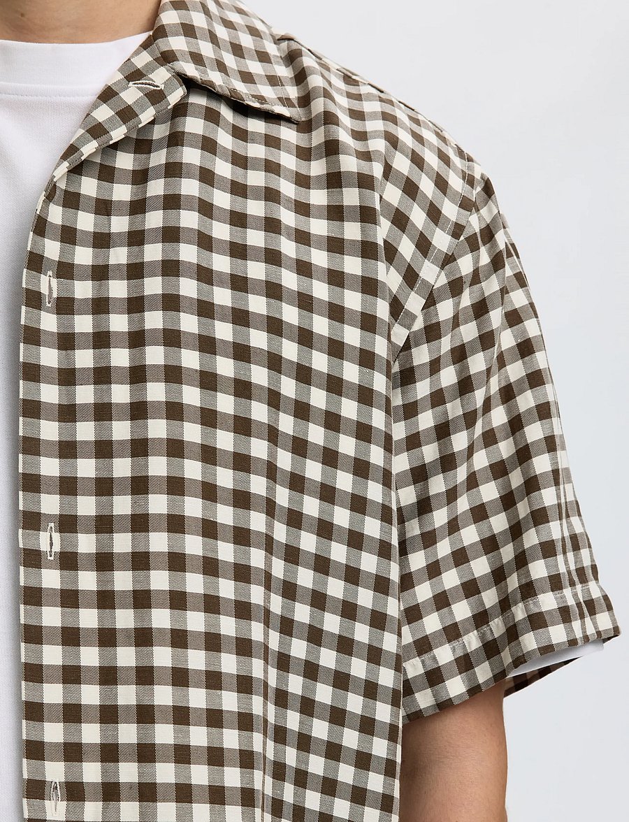 Selected - SLHRLXFINLEY CHECK SS SHIRT - karierte hemden - turkish coffee - 4