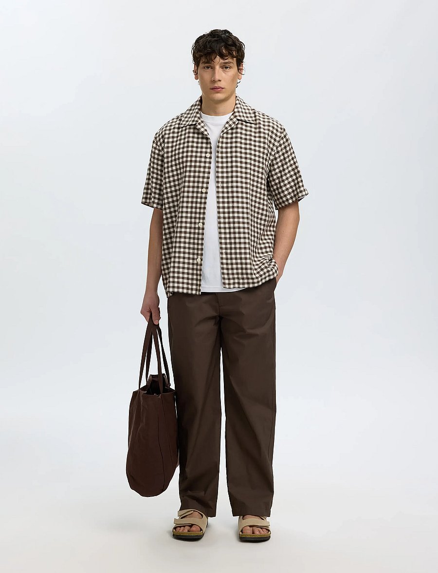 Selected - SLHRLXFINLEY CHECK SS SHIRT - karierte hemden - turkish coffee - 5