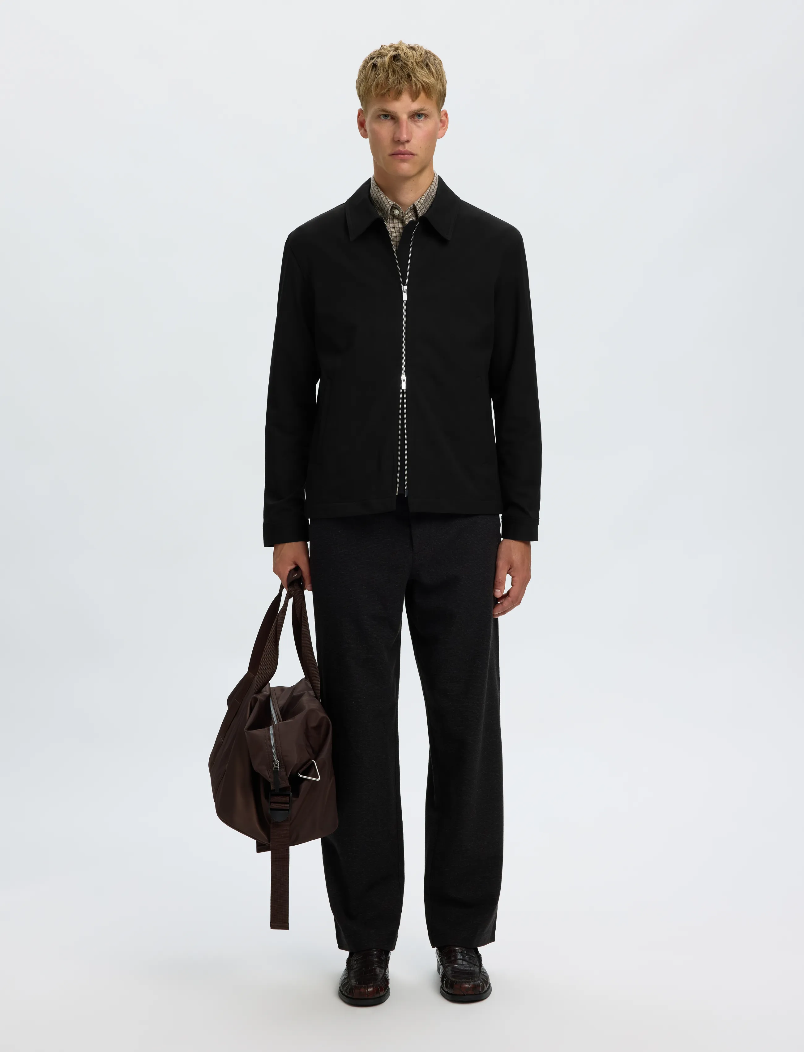 Selected - SLMREGULAR FINN ZIP JACKET NOOS - hybridjackor - black - 5