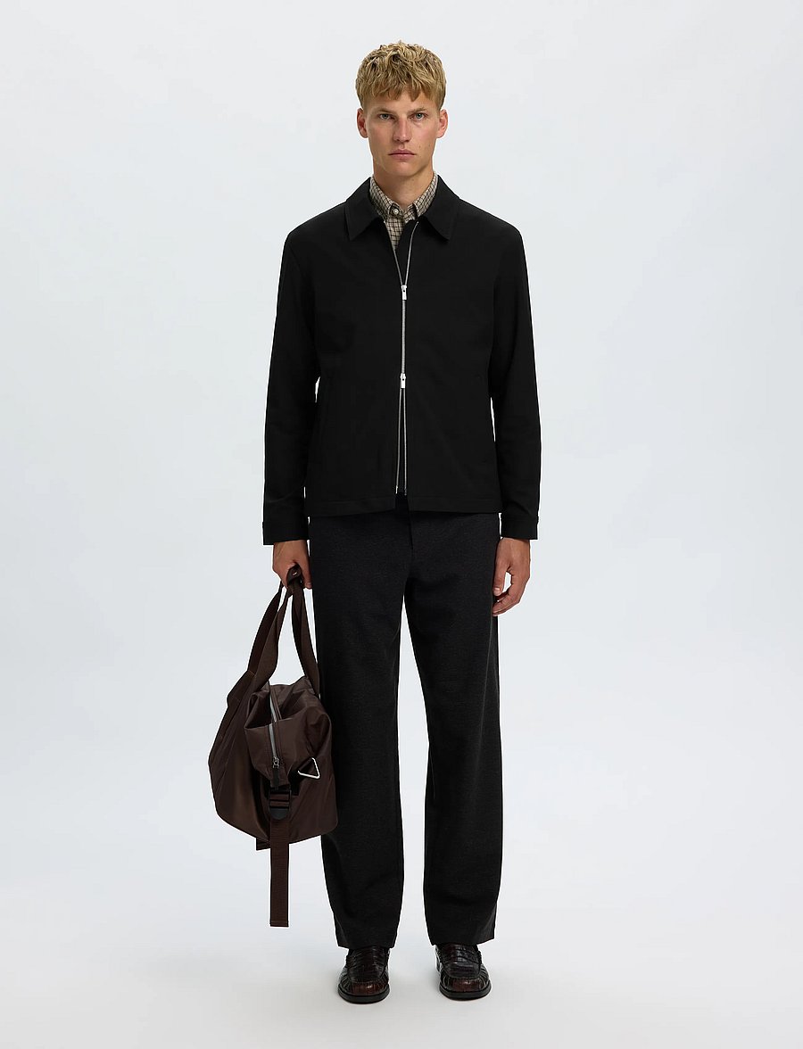 Selected - SLMREGULAR FINN ZIP JACKET NOOS - hybridjackor - black - 5
