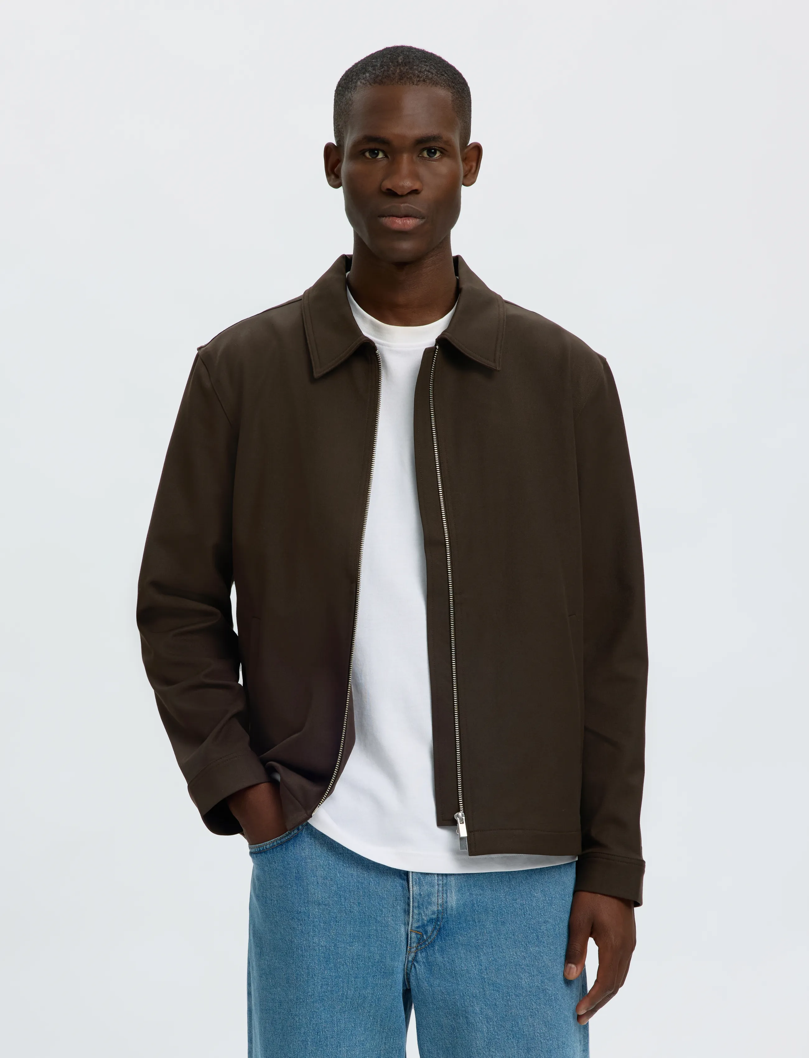 Selected SLMREGULAR FINN ZIP JACKET NOOS - Hybrid-Jacken - DELICIOSO / brown