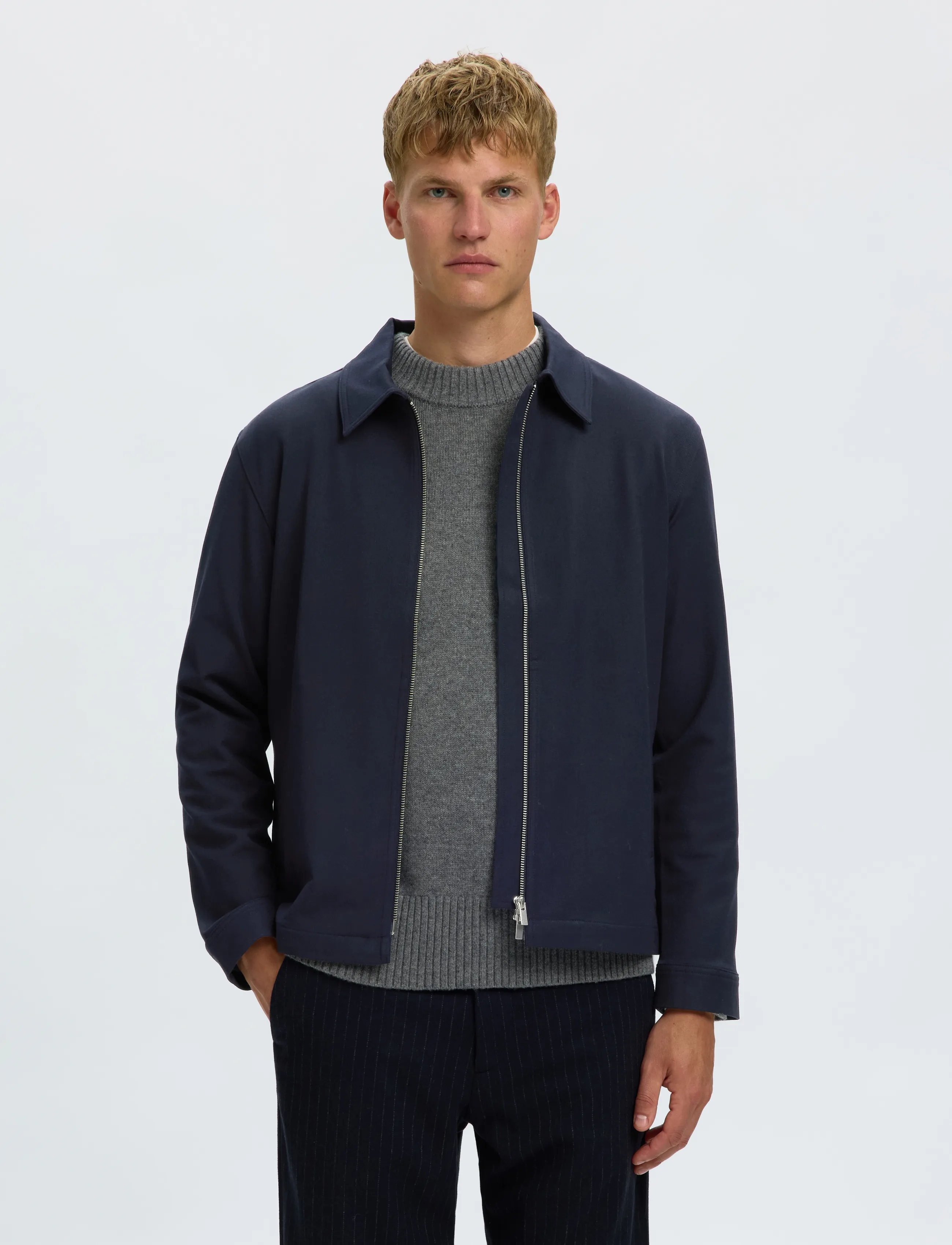 Selected SLMREGULAR FINN ZIP JACKET NOOS - Jakker - NAVY BLAZER / navy