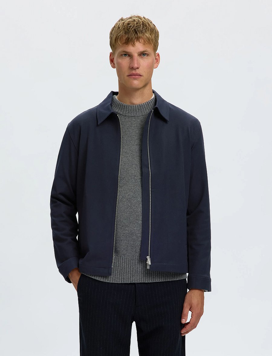 Selected - SLMREGULAR FINN ZIP JACKET NOOS - hybridjakker - navy blazer - 0