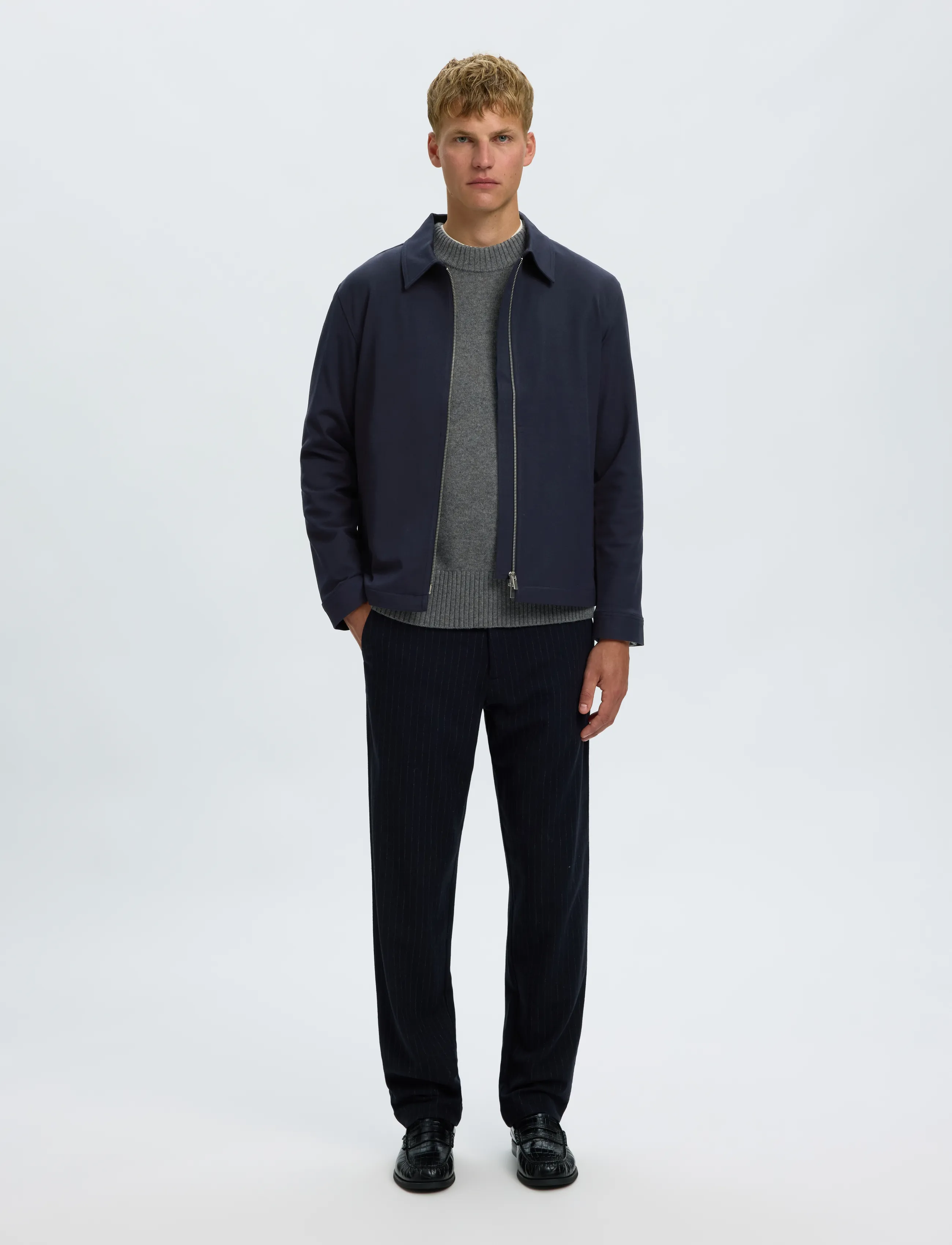 Selected - SLMREGULAR FINN ZIP JACKET NOOS - hybridjakker - navy blazer - 3