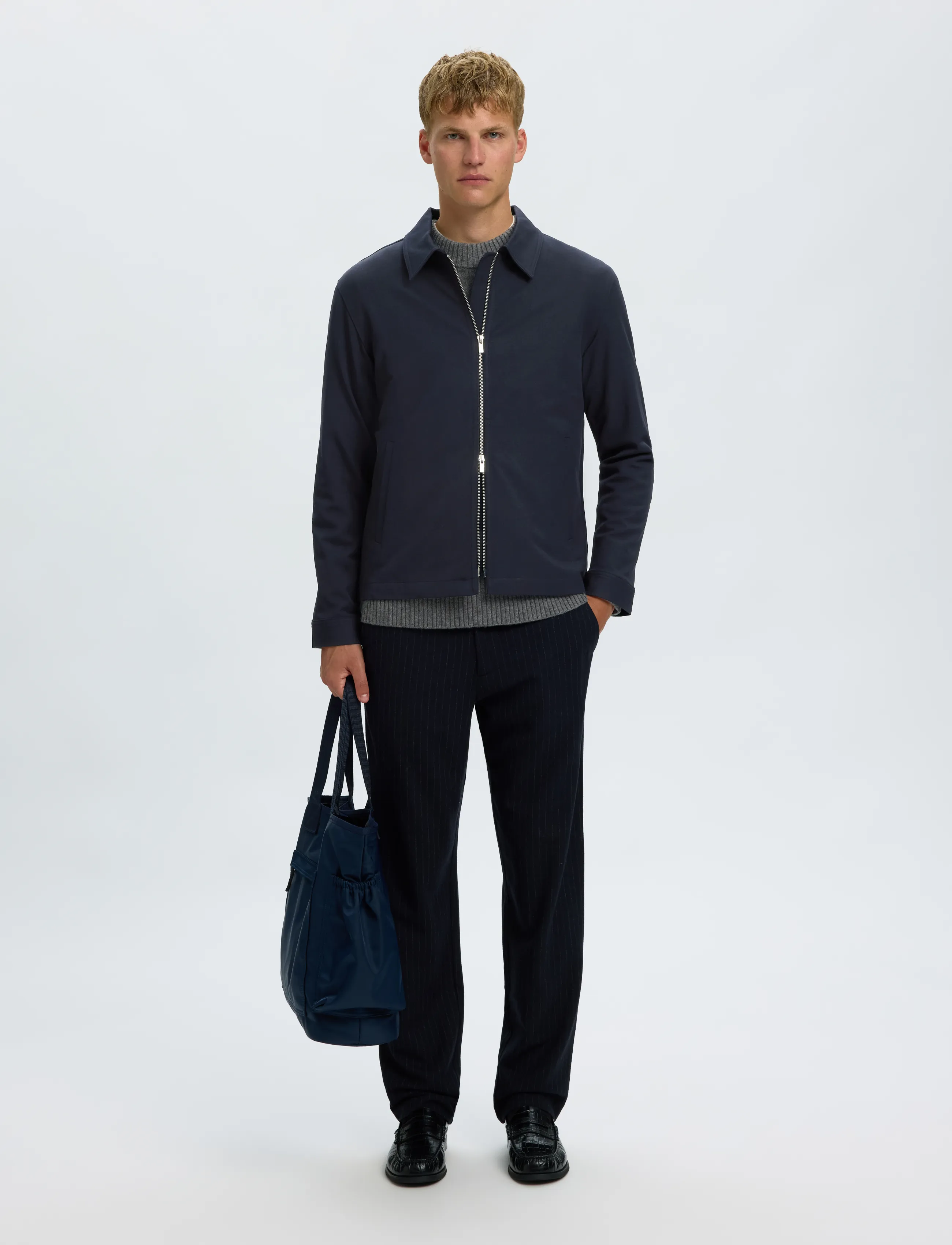 Selected - SLMREGULAR FINN ZIP JACKET NOOS - hybridjakker - navy blazer - 5