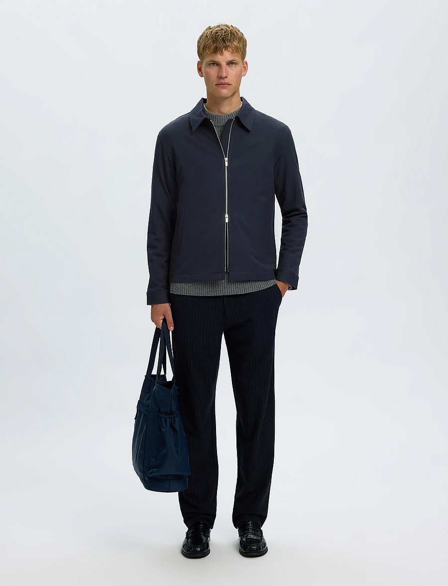 Selected - SLMREGULAR FINN ZIP JACKET NOOS - hybridjakker - navy blazer - 5