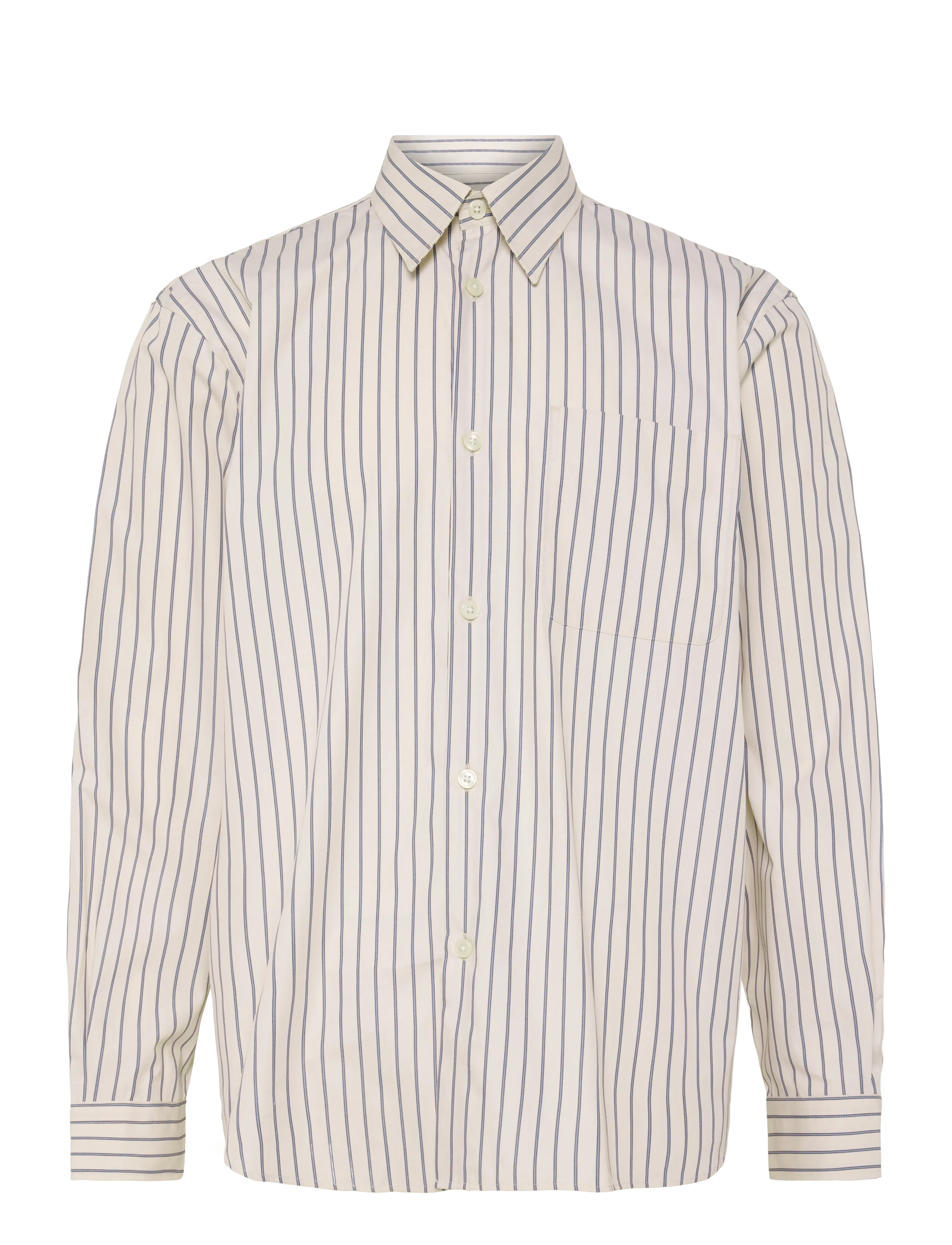 SELECTED Slmrlxsander Holger Stripe Ls Shirt Cream - L - Herren