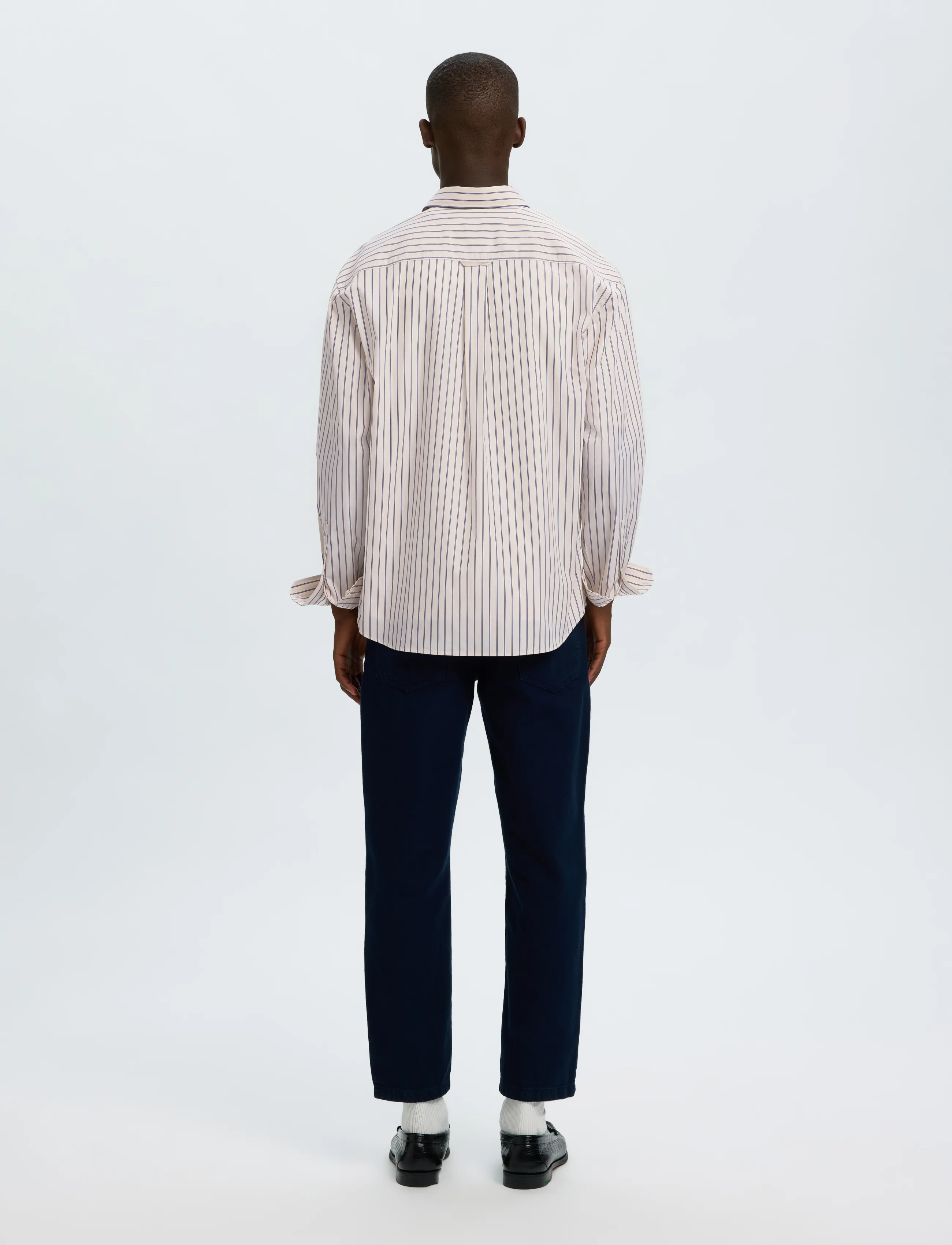 Selected - SLMRLXSANDER HOLGER STRIPE LS SHIRT - randiga skjortor - birch - 3