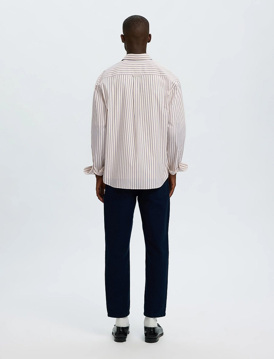 Selected - SLMRLXSANDER HOLGER STRIPE LS SHIRT - randiga skjortor - birch - 3