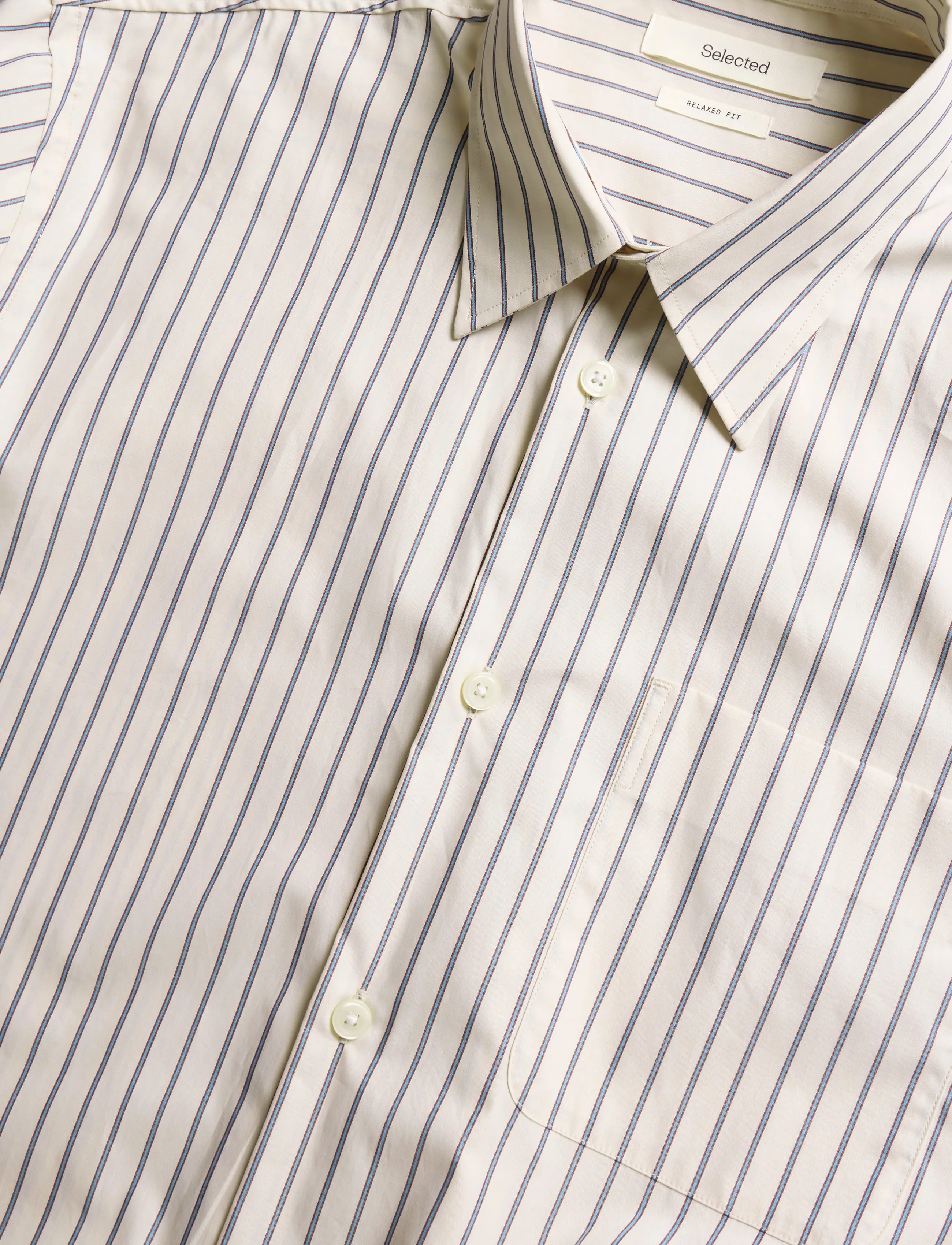 Selected - SLMRLXSANDER HOLGER STRIPE LS SHIRT - triibulised särgid - birch - 2