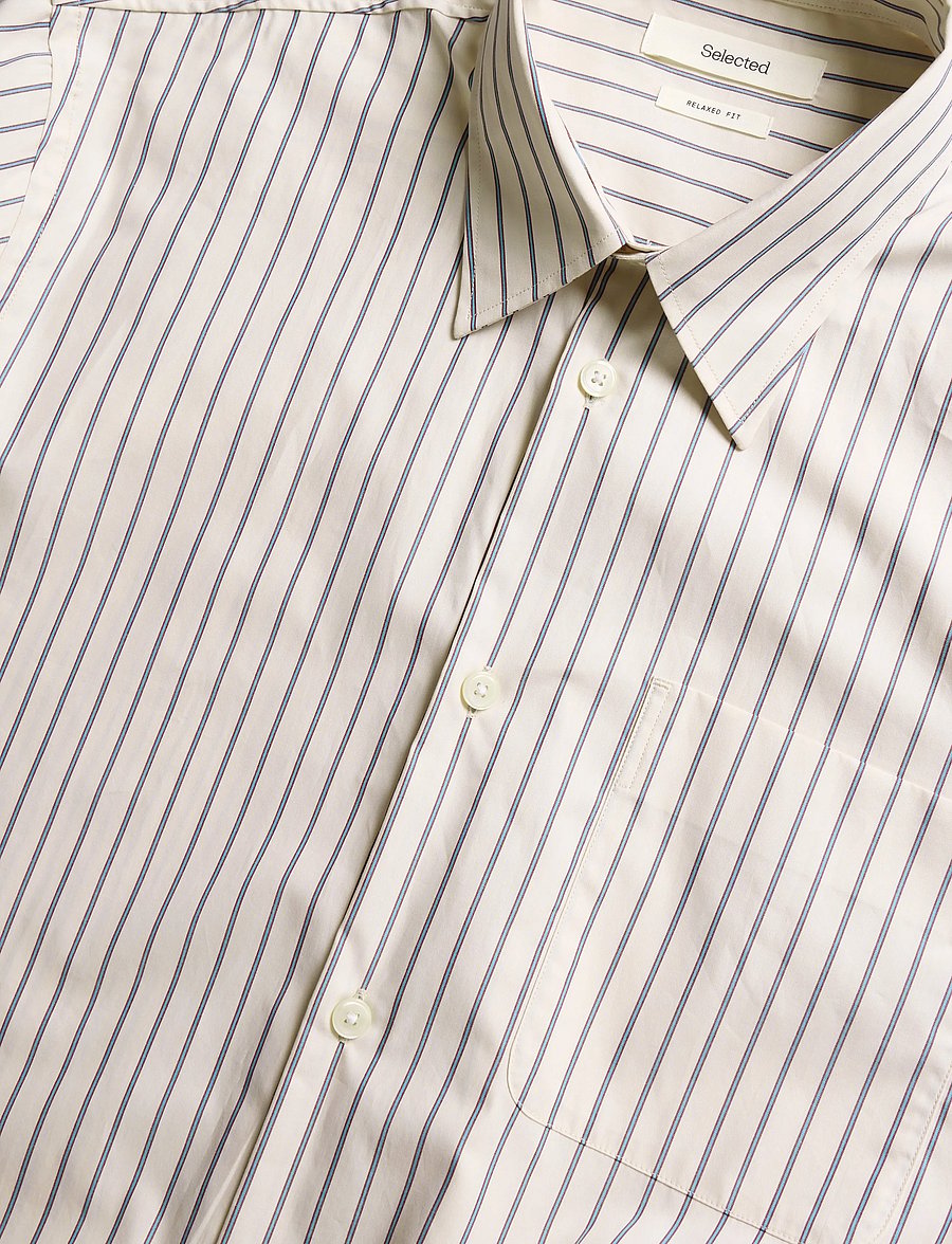 Selected - SLMRLXSANDER HOLGER STRIPE LS SHIRT - triibulised särgid - birch - 2