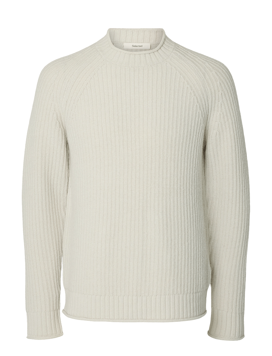 Selected - SLMBILLY LS KNIT CREW NECK - rundhals - silver birch - 1