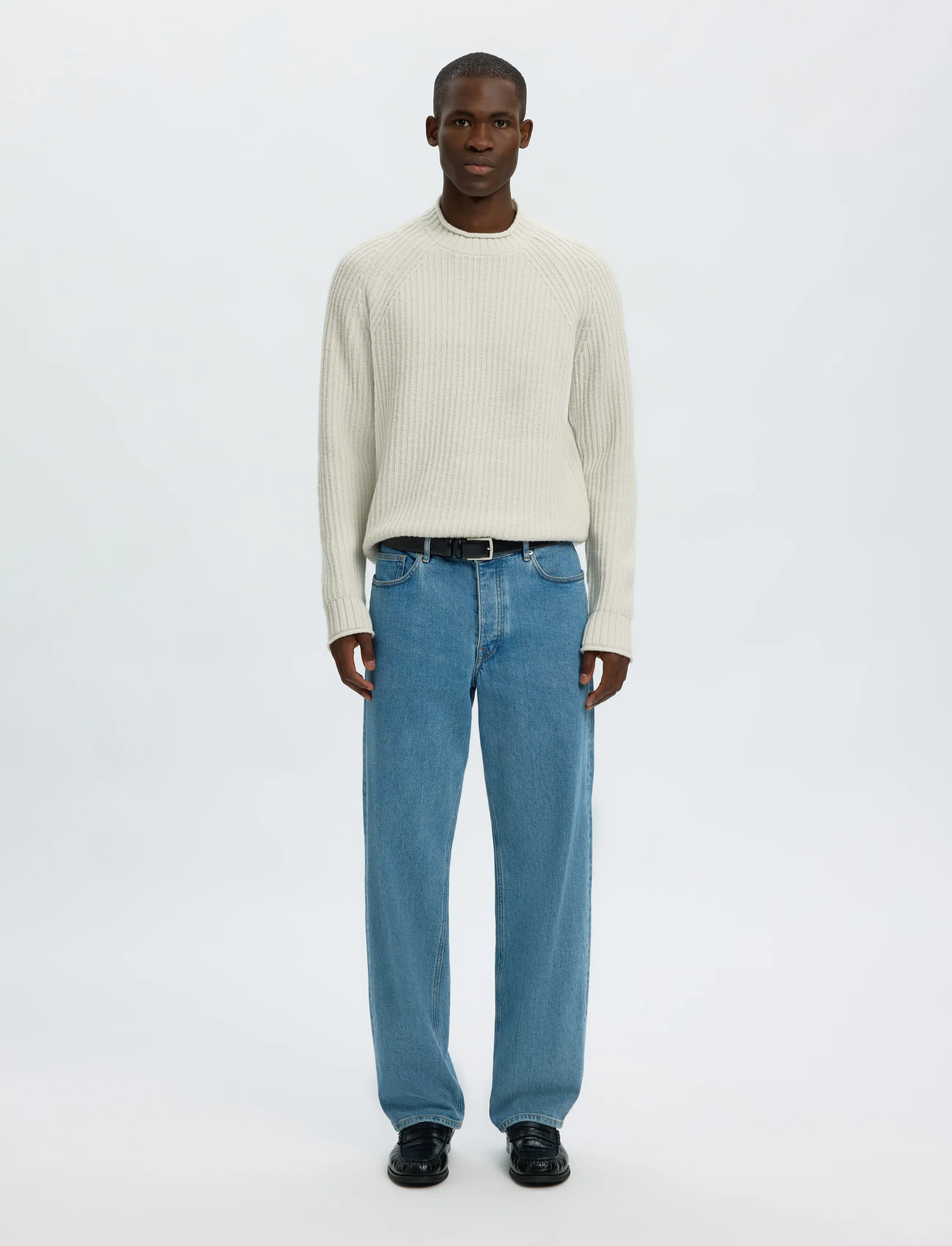 Selected - SLMBILLY LS KNIT CREW NECK - rundhals - silver birch - 3