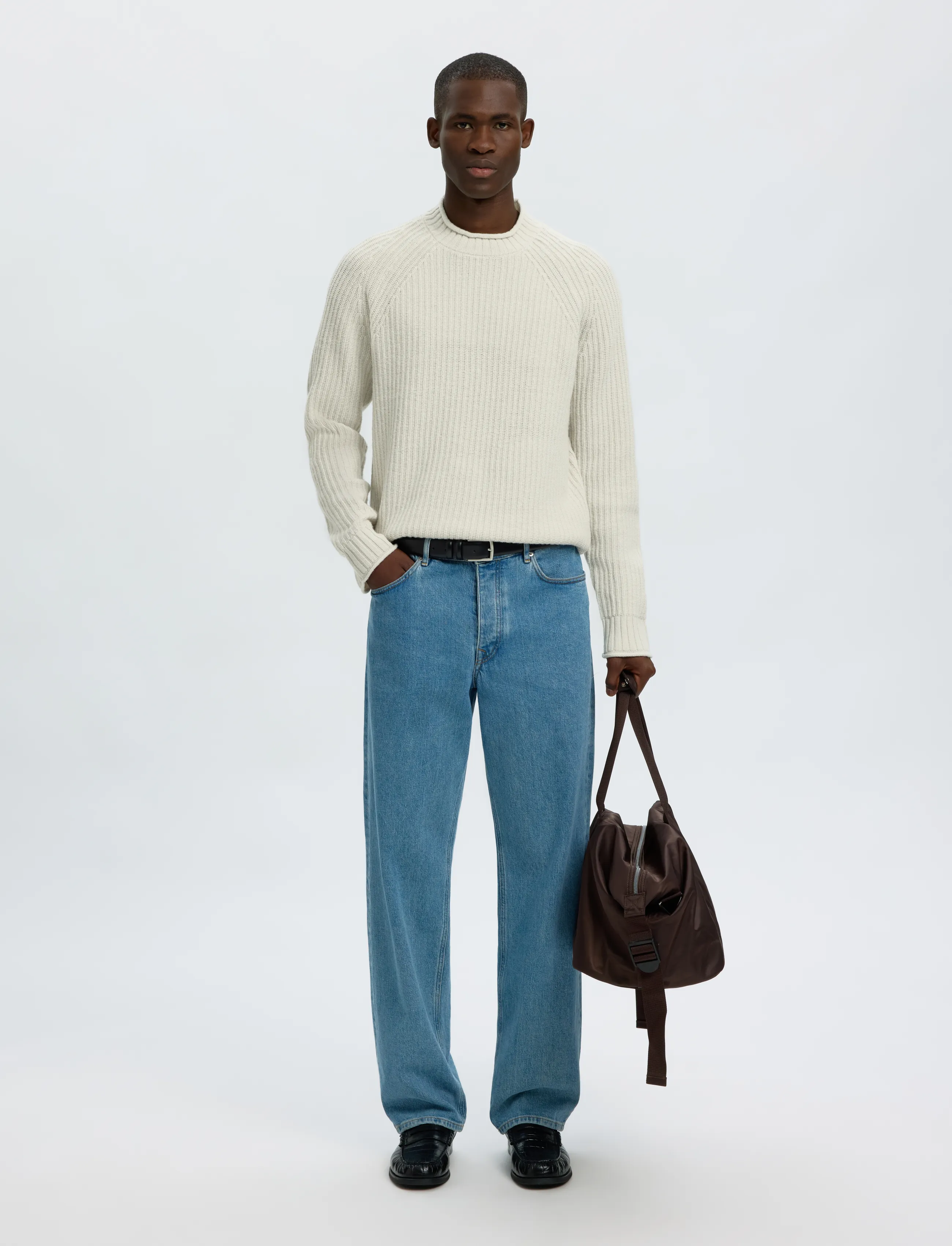 Selected - SLMBILLY LS KNIT CREW NECK - rundhals - silver birch - 5