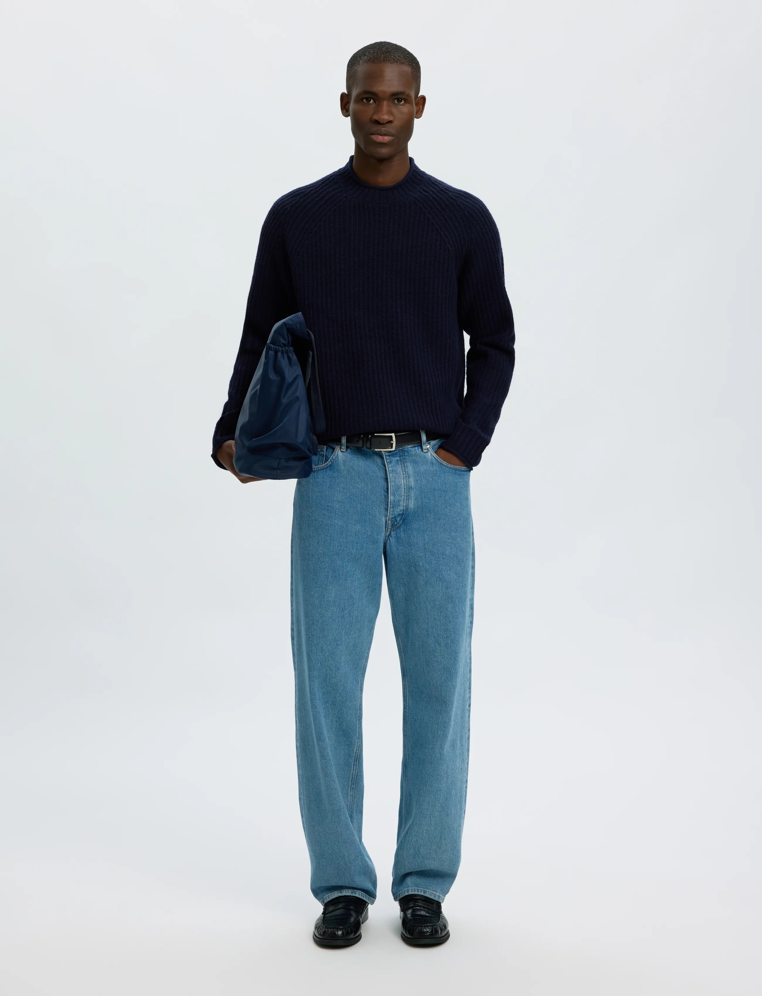 Selected - SLMBILLY LS KNIT CREW NECK - rundhals - sky captain - 5