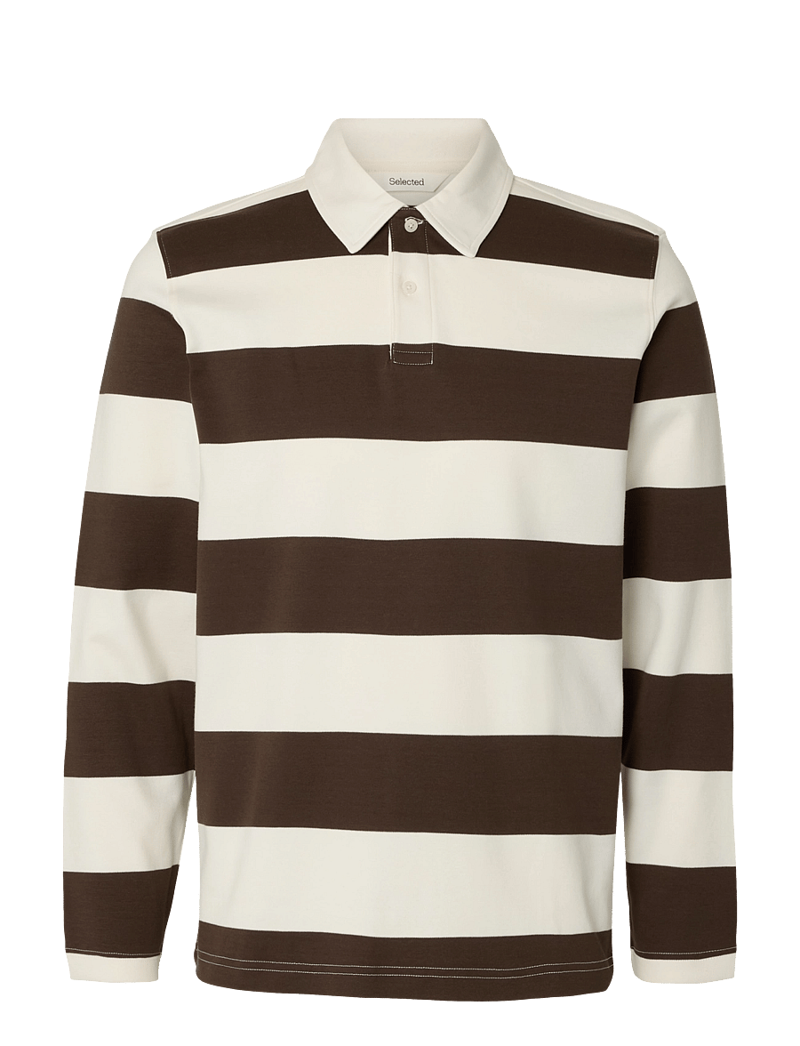 Selected - SLMCASPER LS STRIPE POLO - delicioso - 1