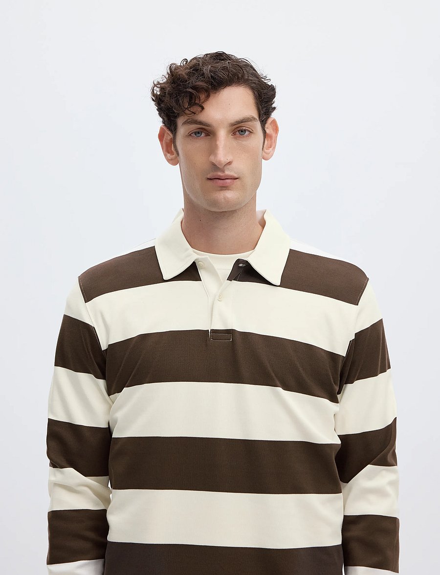 Selected - SLMCASPER LS STRIPE POLO - delicioso - 4